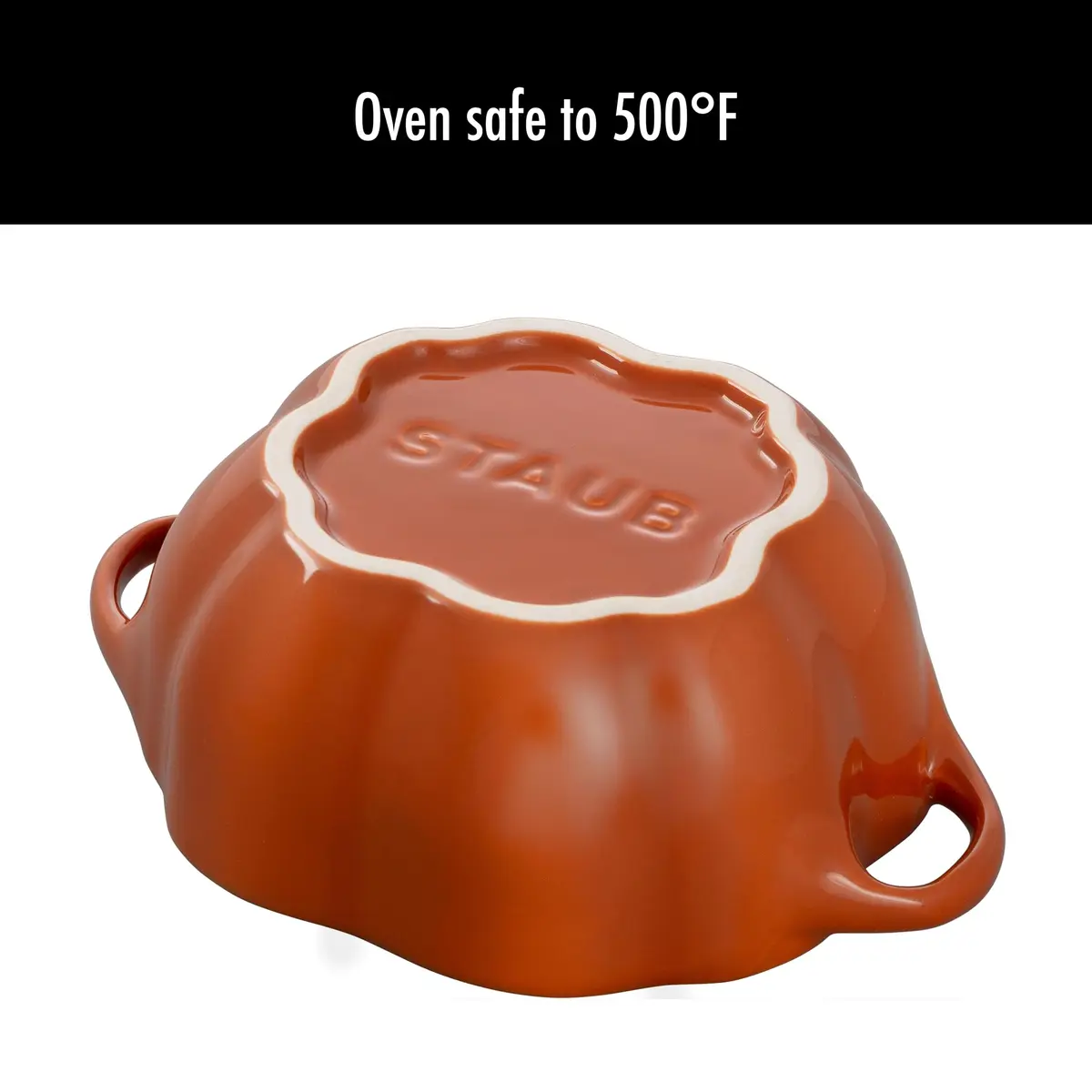 STAUB Ceramic 0.75-qt Petite Pumpkin | Oven & Stove Safe up to 572°F, Burnt Orange - view 6
