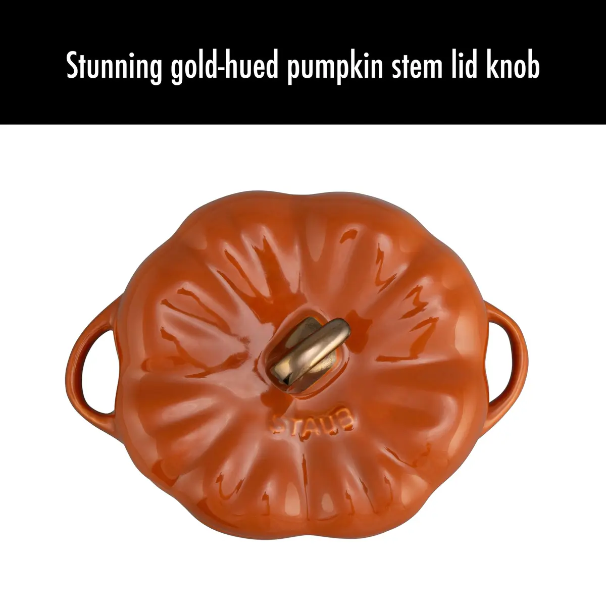 STAUB Ceramic 0.75-qt Petite Pumpkin | Oven & Stove Safe up to 572°F, Burnt Orange - view 7
