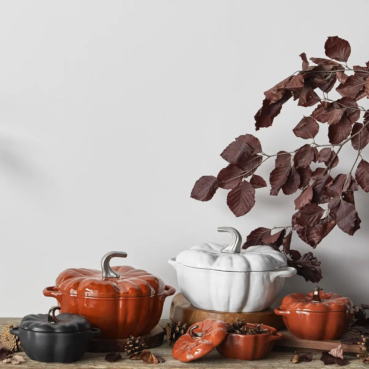 STAUB Ceramic 0.75-qt Petite Pumpkin | Oven & Stove Safe up to 572°F, Burnt Orange - view 9
