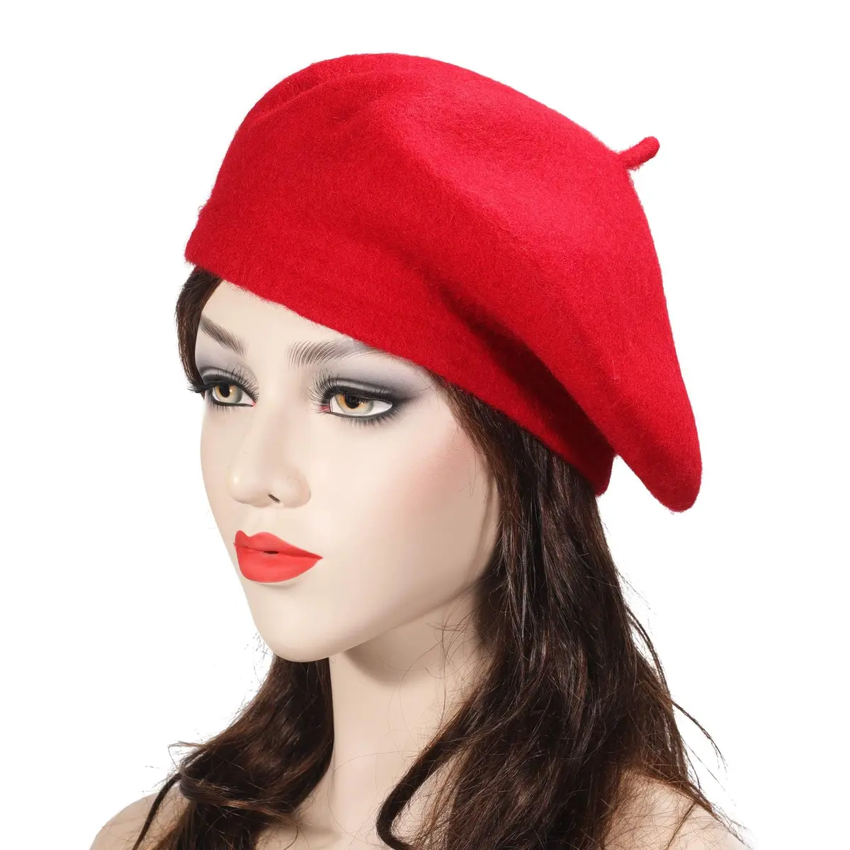 ZLYC Wool Beret Hat Classic Solid Color French Beret for Women Red | Warm, Stylish & Comfortable - view 8