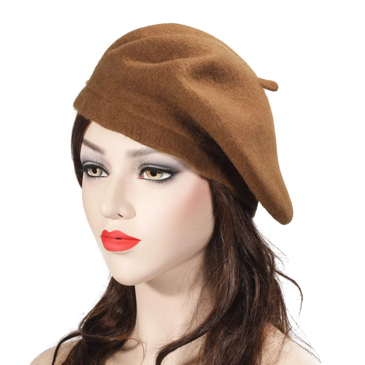 ZLYC Wool Beret Hat Classic Solid Color French Beret for Women Brown | Warm, Stylish & Comfortable - view 8