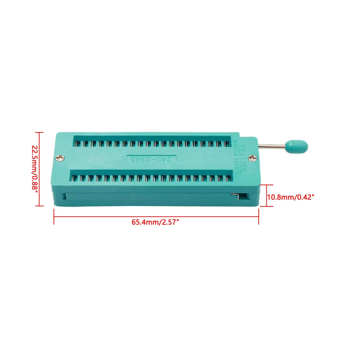 JIUWU 5Pcs 40Pin 2.54mm Test Universal ZIF IC Test Socket DIP, Green | Versatile Circuit Board Accessory - view 2