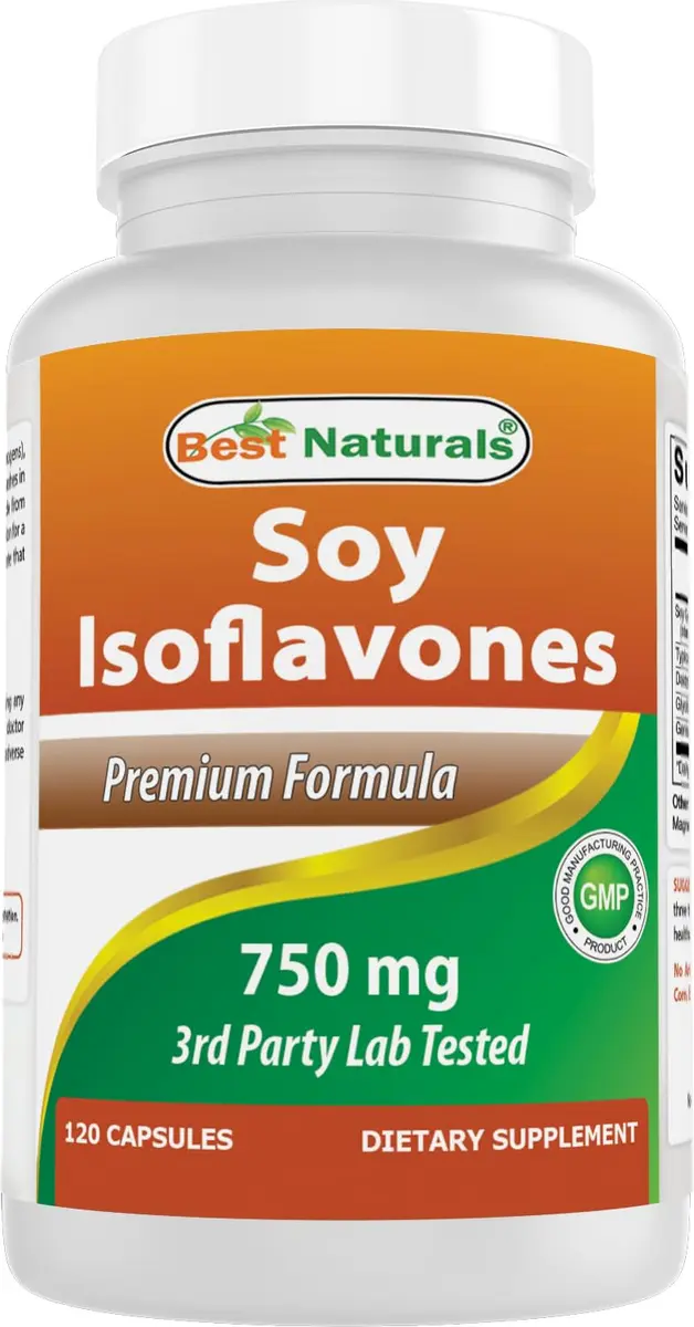 Best Naturals Soy Isoflavones for Women 750 Mg Capsules | Menopause Relief, 120 Count - main product image