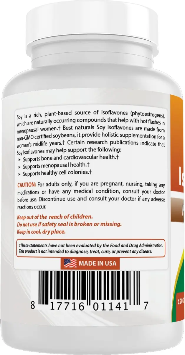 Best Naturals Soy Isoflavones for Women 750 Mg Capsules | Menopause Relief, 120 Count - view 7