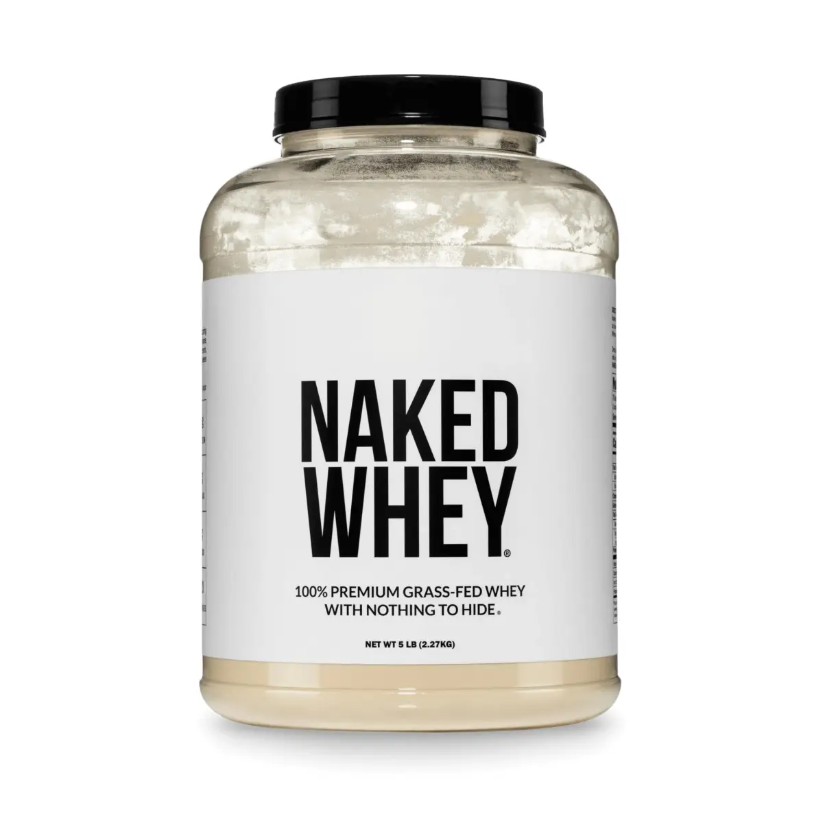 NAKED Whey 5LB Unflavored Grass Fed Protein Powder | NSF Certified, 25g Protein Per Serving - main product image