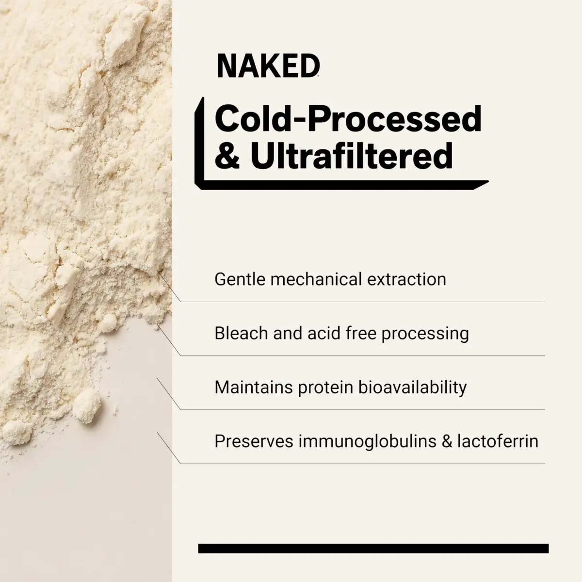 NAKED Whey 5LB Unflavored Grass Fed Protein Powder | NSF Certified, 25g Protein Per Serving - view 4