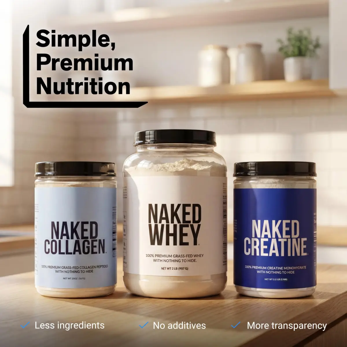 NAKED Whey 5LB Unflavored Grass Fed Protein Powder | NSF Certified, 25g Protein Per Serving - view 8