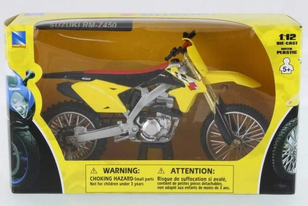 NewRay 1:12 Suzuki RM-Z450 2014 Motocross Bike Yellow | Detailed Die-Cast Replica - view 2