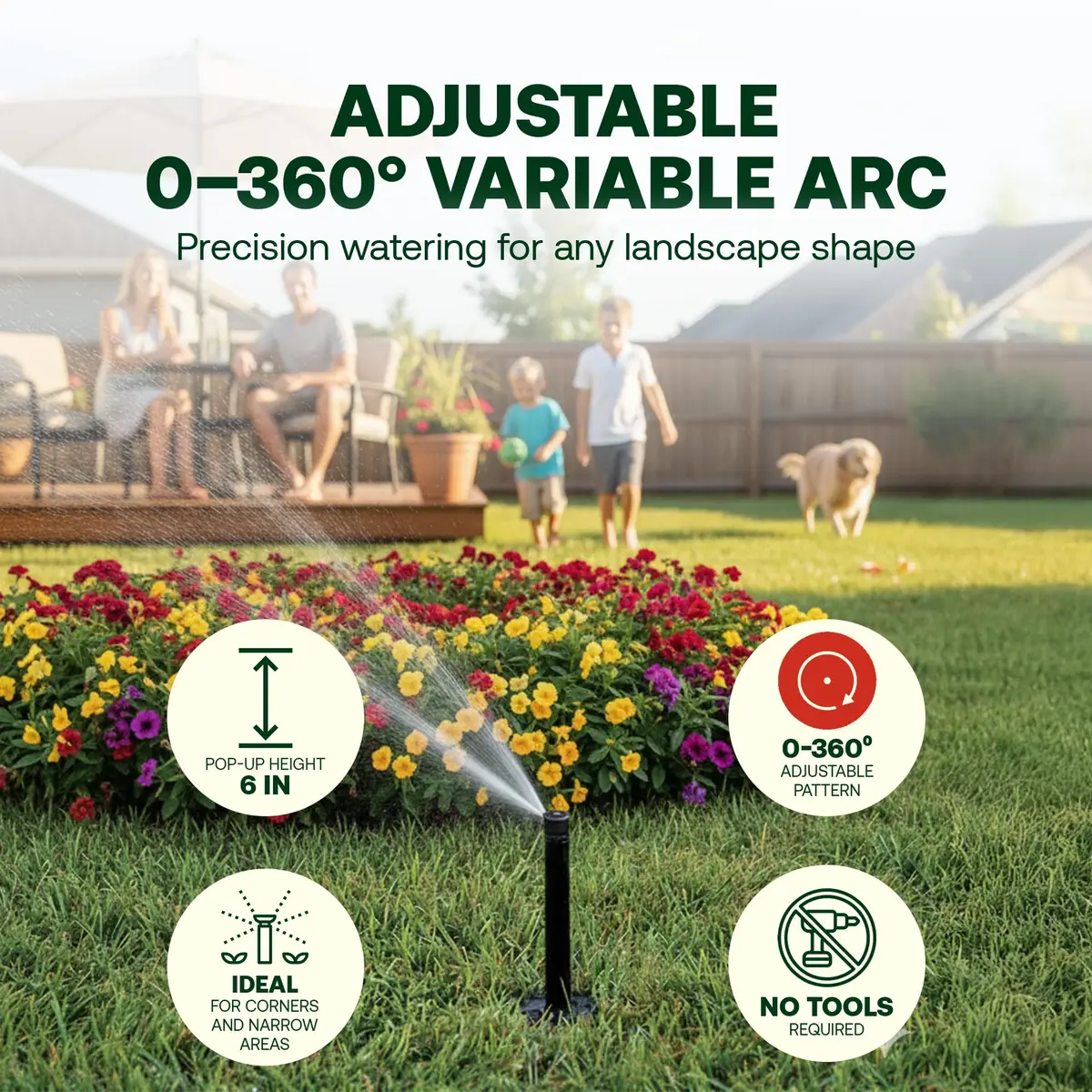 Rain Bird 1806VAN 1800 Series Professional Pop-Up Sprinkler Head 15.24 cm (6 Inch) 5-Pack | Precision Watering for Lawns & Gardens - view 3