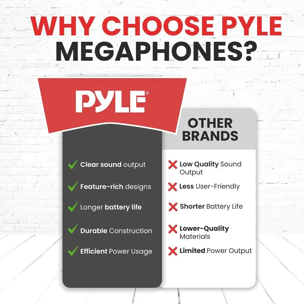 Pyle 40W Megaphone Bullhorn with Bluetooth & Siren, 8'' x 13.1'' | Crowd Control & Safety - view 5