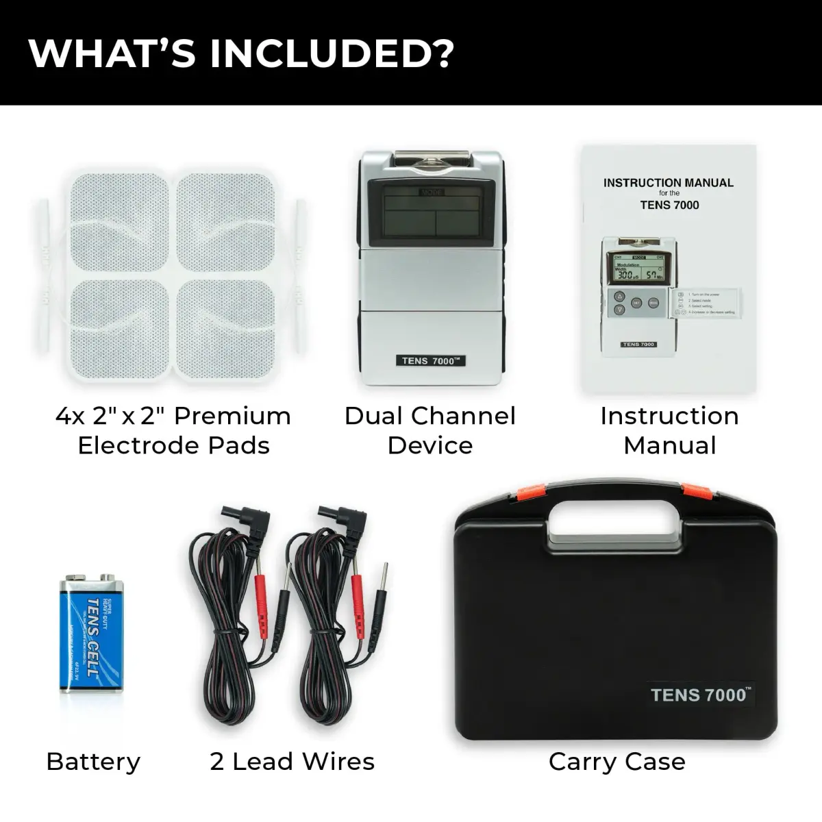 TENS 7000 Digital TENS Unit with Accessories - Muscle Stimulator for Back Pain Relief, Sciatica, Neck, Nerve, Shoulder, Hip, Elbow, Muscle Pain Relief (1 Unit) - view 5