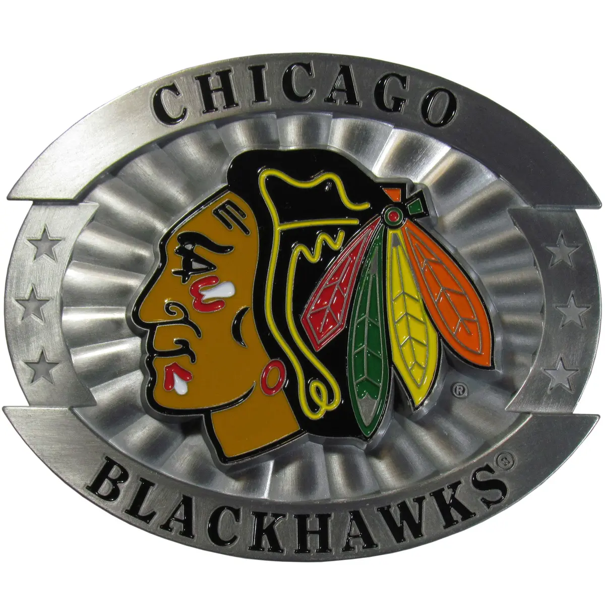 Siskiyou Sports NHL Chicago Blackhawks Oversized Belt Buckle, Extra Large | Fully Metal, 4" Wide, Officially Licensed - main product image