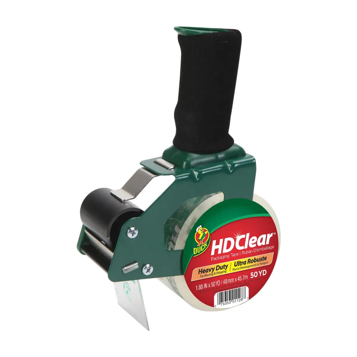 Duck HD Clear Packing Tape Dispenser with 1.88 In. x 50 Yards Tape Roll | Heavy Duty Packaging Tape for Boxes, Shipping & Moving - main product image
