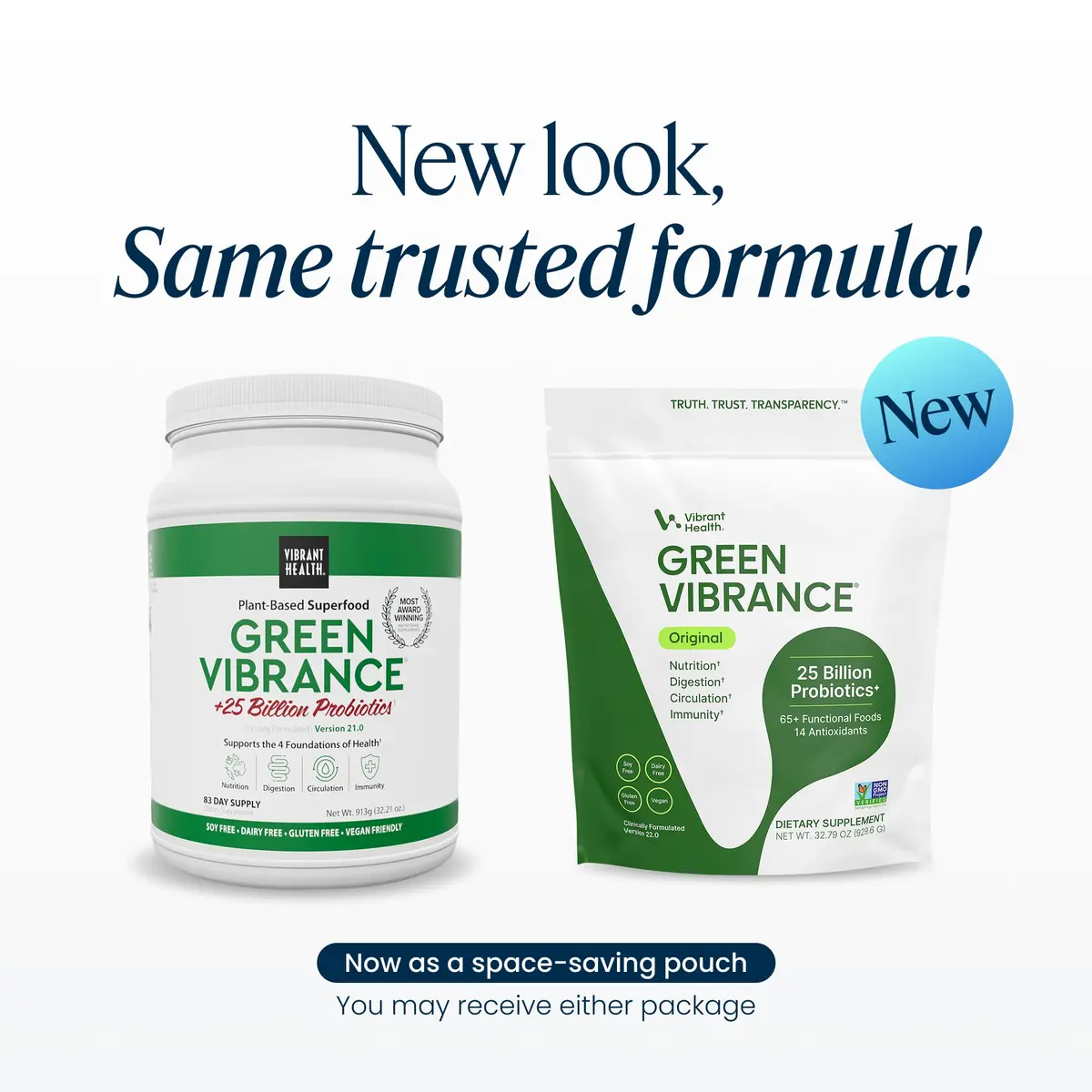 Vibrant Health Green Vibrance Superfood Blend Powder, 83 Servings | 65 Superfoods, 25 Billion Probiotics, Enzymes & Adaptogens for Optimal Vitality - view 2