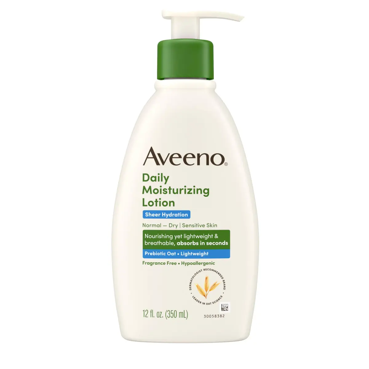 Aveeno Sheer Hydration Daily Moisturizing Lotion, Fragrance-Free, 355ml (12 fl. oz) | Dermatologist Recommended for Dry Skin - main product image