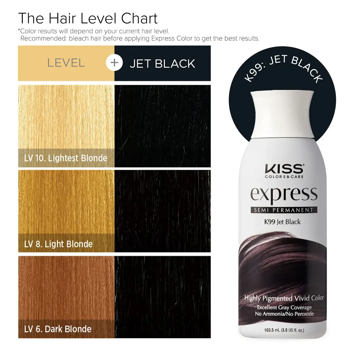 KISS Express Color Semi-Permanent Jet Black Hair Color 103ml (3.5 Fl Oz) | Pack of 2 Bottles - view 5