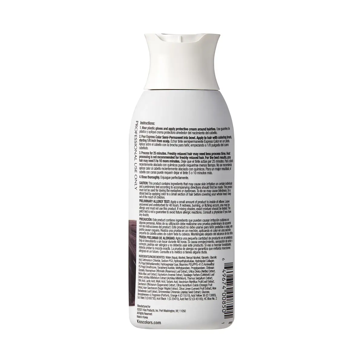 KISS Express Color Semi-Permanent Jet Black Hair Color 103ml (3.5 Fl Oz) | Pack of 2 Bottles - view 2