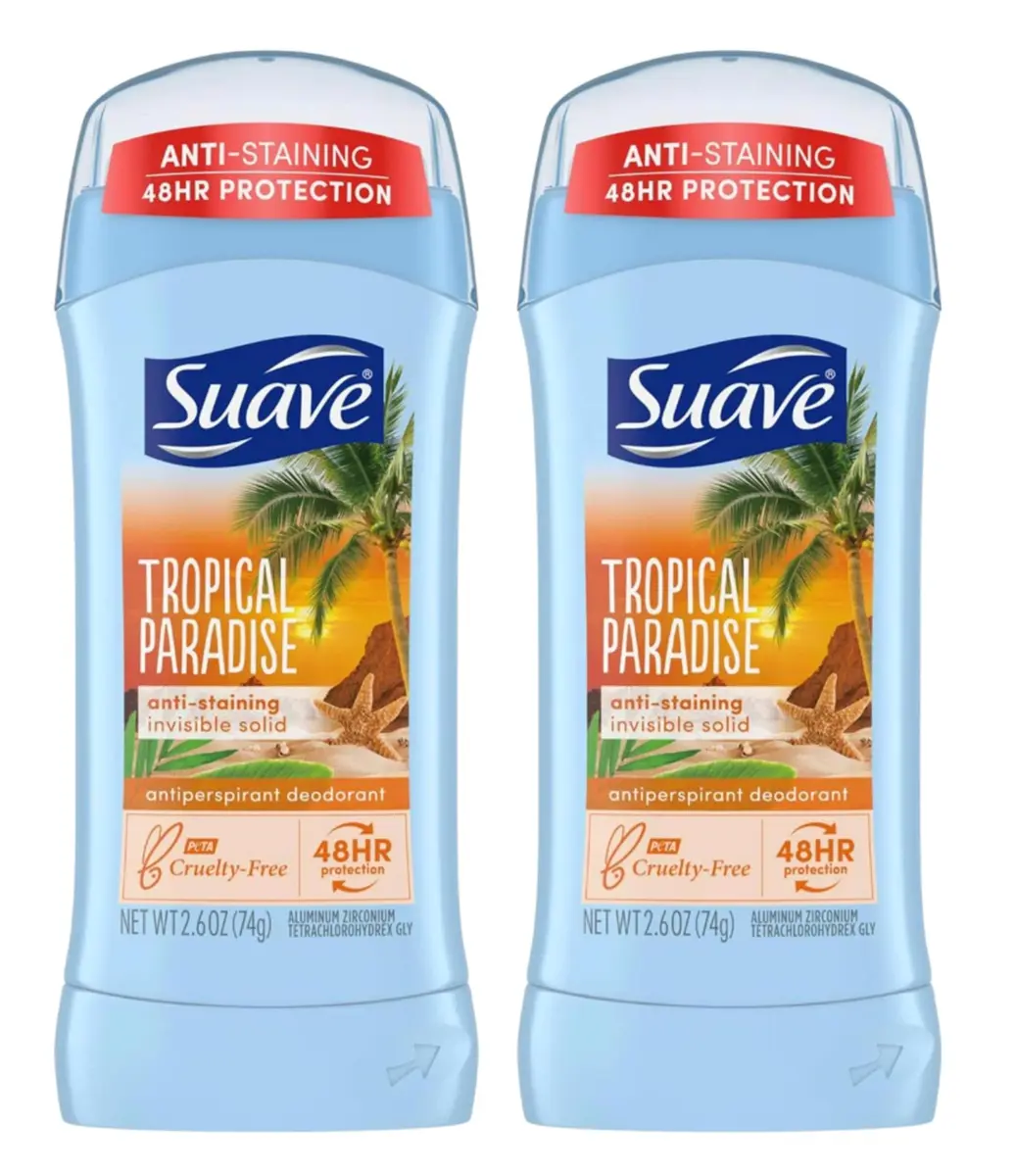 suave+ Body Deodorant 2.6 oz (76 ml) | 24Hr Tropical Paradise Solid for Women - main product image