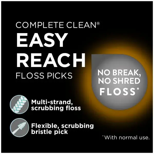 DenTek Complete Clean Easy Reach Floss Picks, Mouthwash Blast Flavor, 150 Count (75 Count x 2) | Advanced Fluoride Coating - view 4
