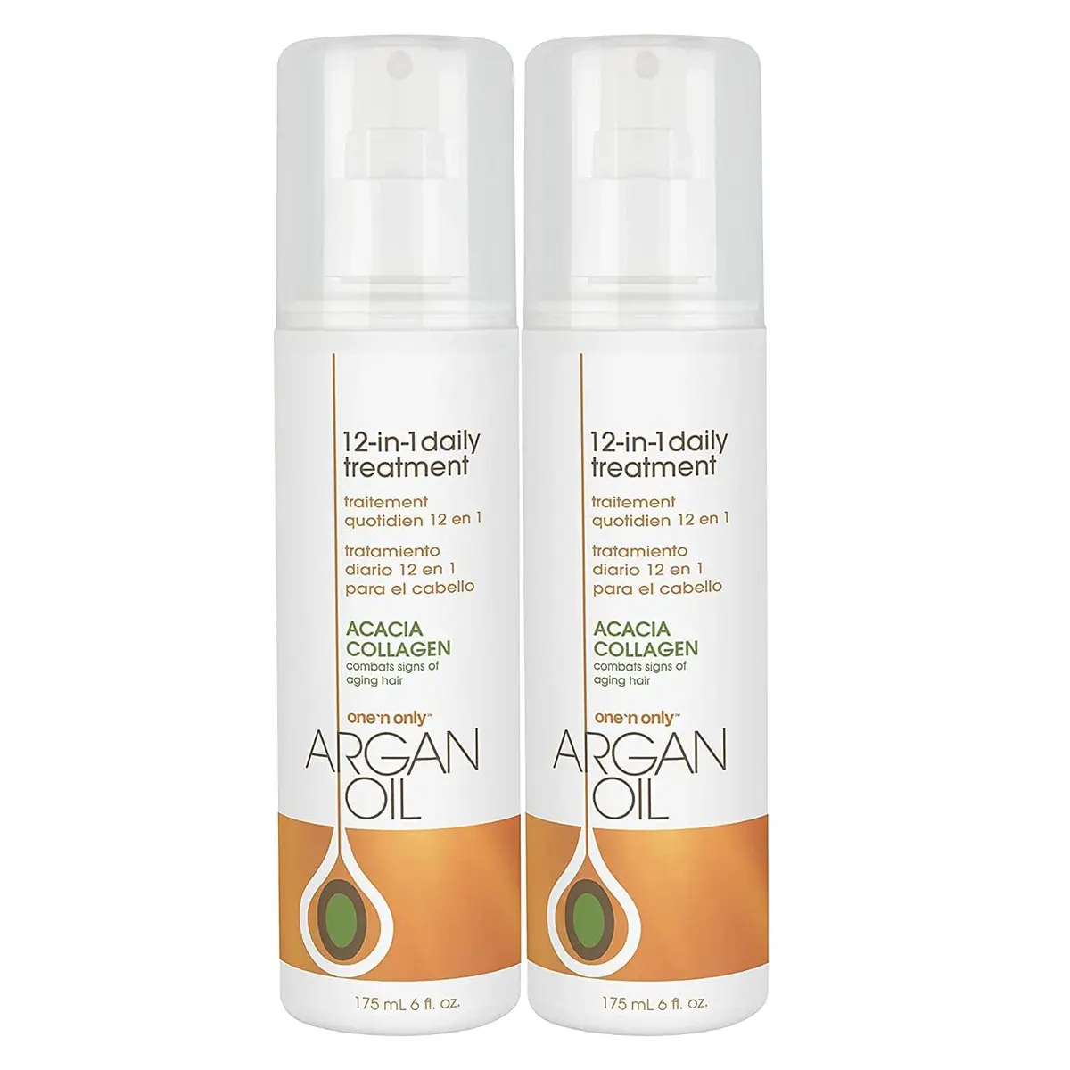 One 'N Only Argan Oil 12-in-1 Daily Treatment 6 Fl Oz (2pk) | Controls Frizz & Adds Shine - main product image