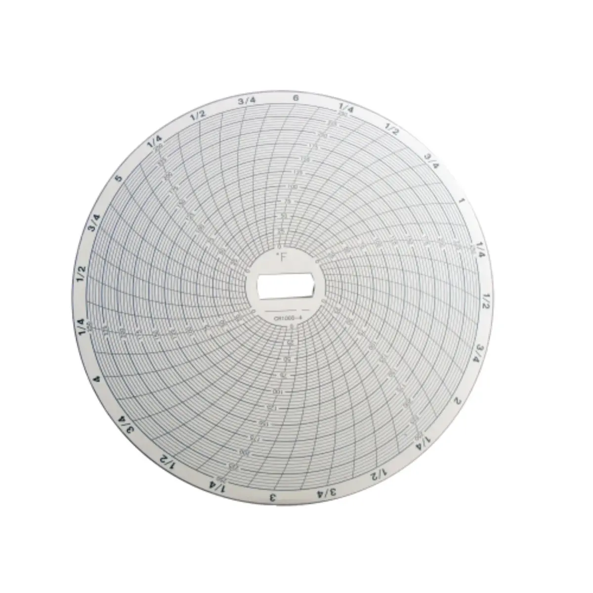 Supco CR1000-4 Chart Paper for 6" Circular Recorders | 60/pk, 6 Hour, 0-250°F - main product image