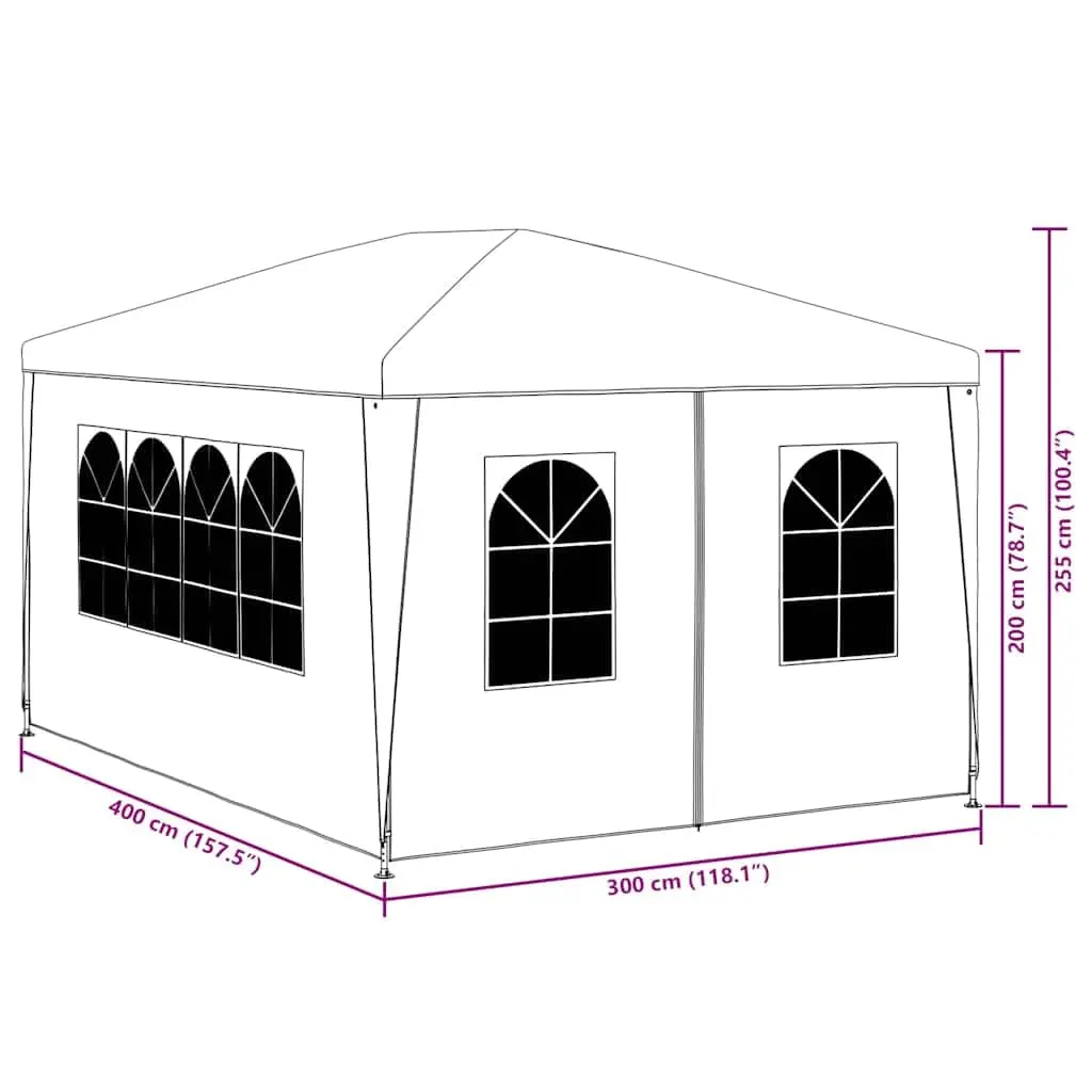 vidaXL Party Tent 10'x13' Blue | UV & Water-Resistant Garden Shelter (70-120 chars) - view 3