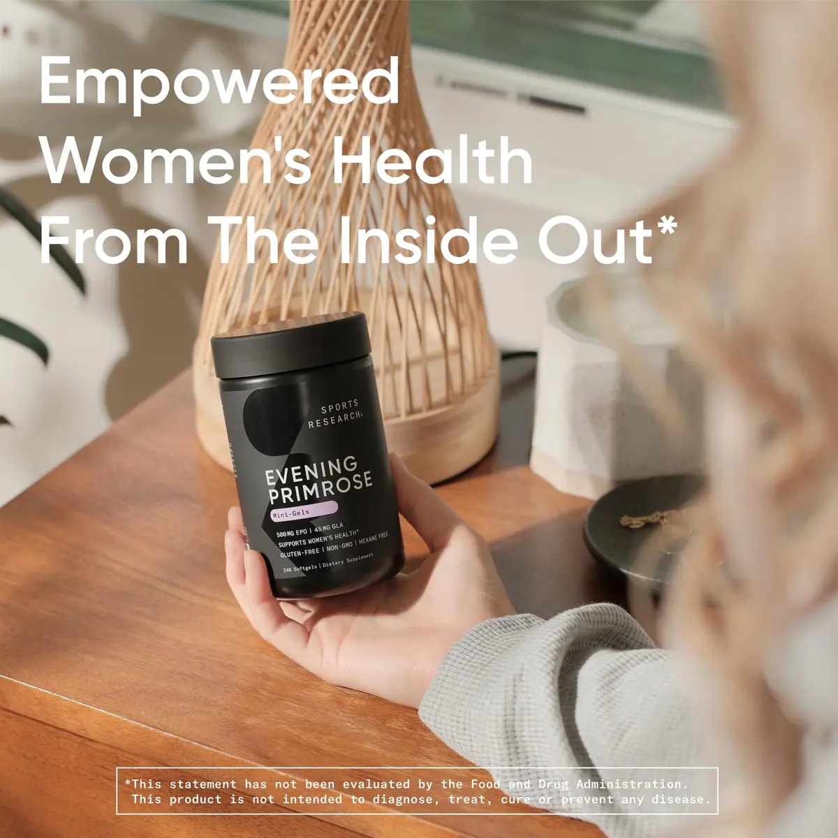 Sports Research Evening Primrose Oil 1300mg | Women’s Health & Skin Support, 120 Softgels - view 6