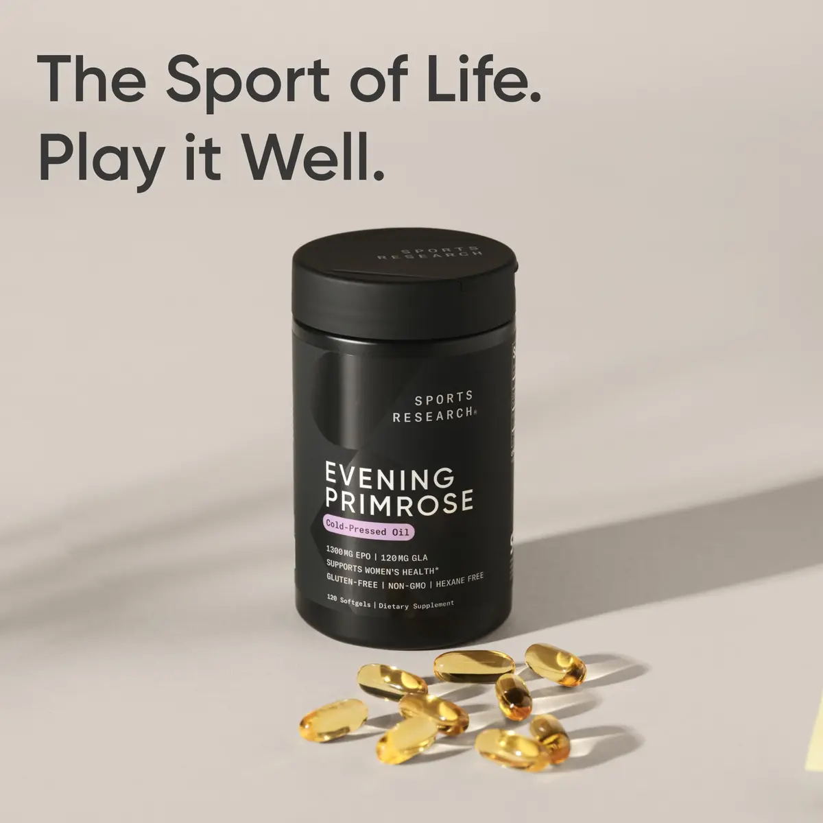 Sports Research Evening Primrose Oil 1300mg | Women’s Health & Skin Support, 120 Softgels - view 7