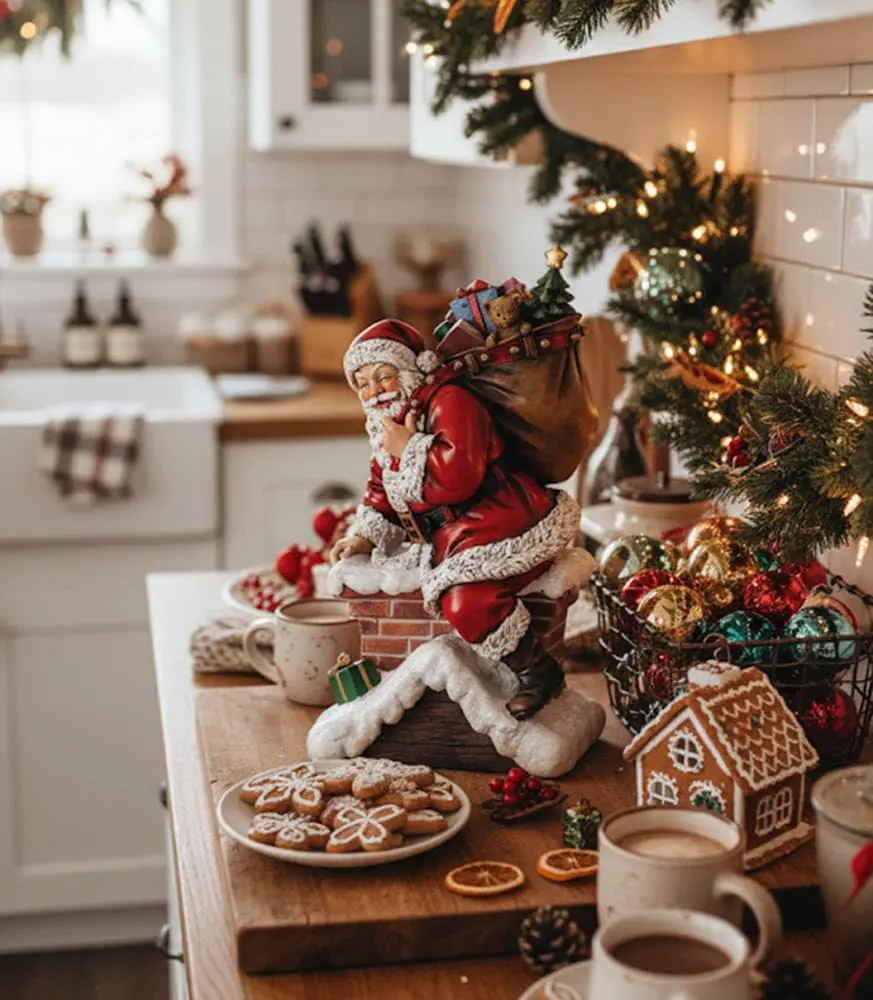 Napco Imports Santa Claus Climbing Down Chimney Resin Figurine | Christmas Decor Accent - view 4