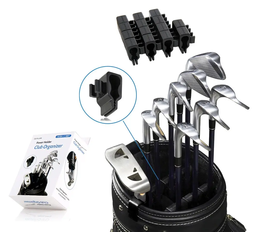 Club Organizer Golf Club Clip Holders 14pcs Set Black | Protect Iron Putter on Bag - main product image