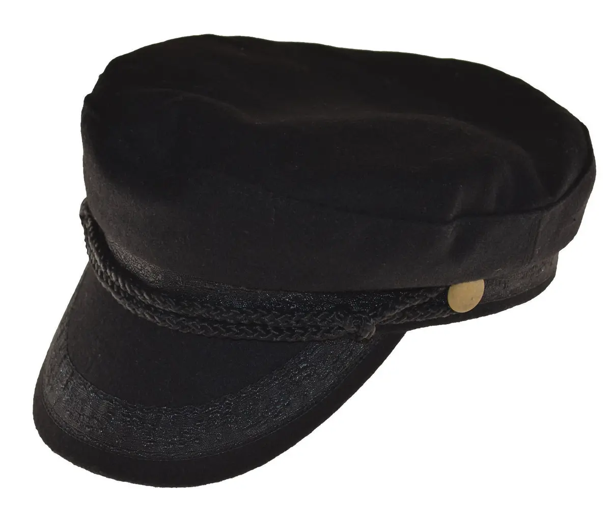 Broner Wool Blend Fisherman Cap Greek Sailor Hat Black | Casual Vintage Style - main product image