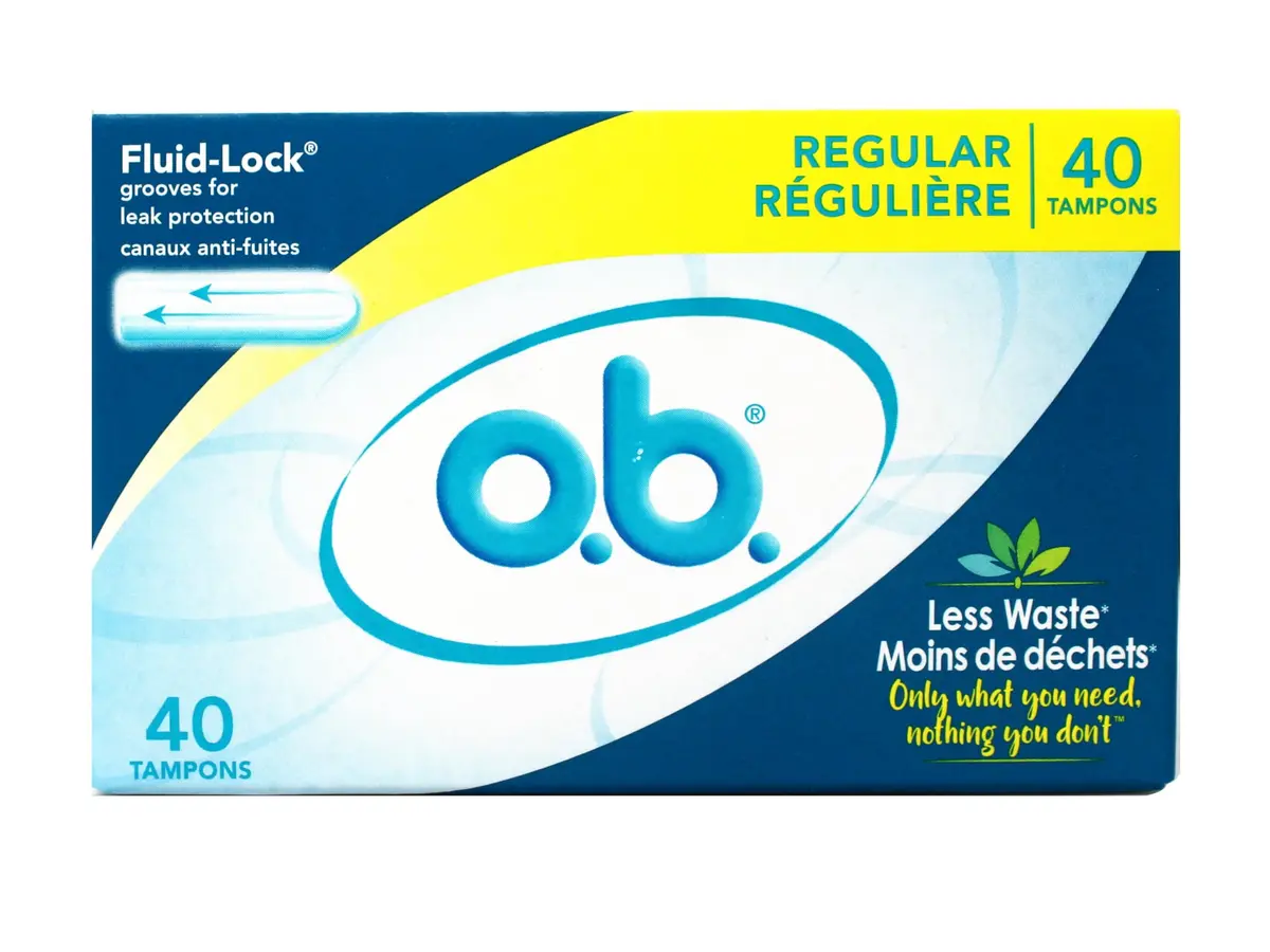 o.b. Pro Comfort Digital Tampons Regular Absorbency 40 Count | Applicator-Free for Discreet Protection - main product image