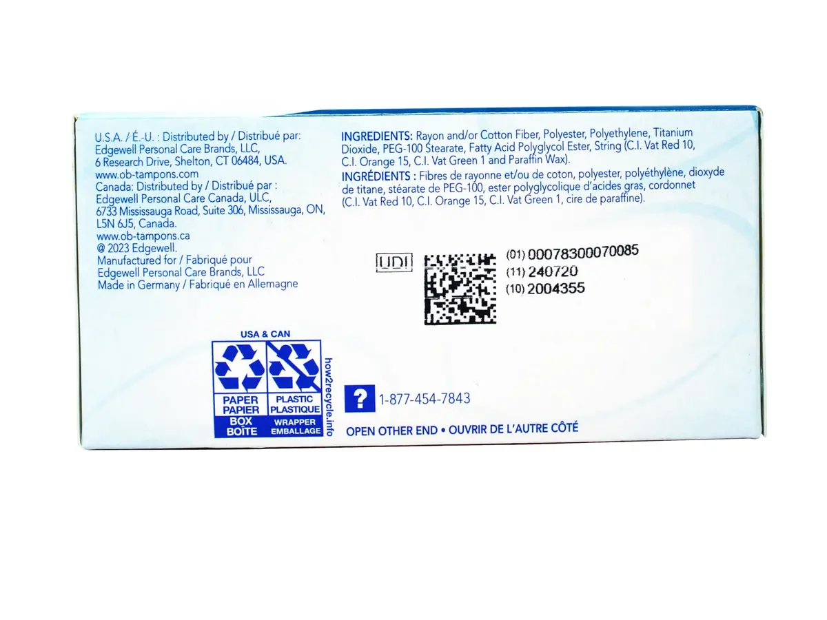 o.b. Pro Comfort Digital Tampons Regular Absorbency 40 Count | Applicator-Free for Discreet Protection - view 5