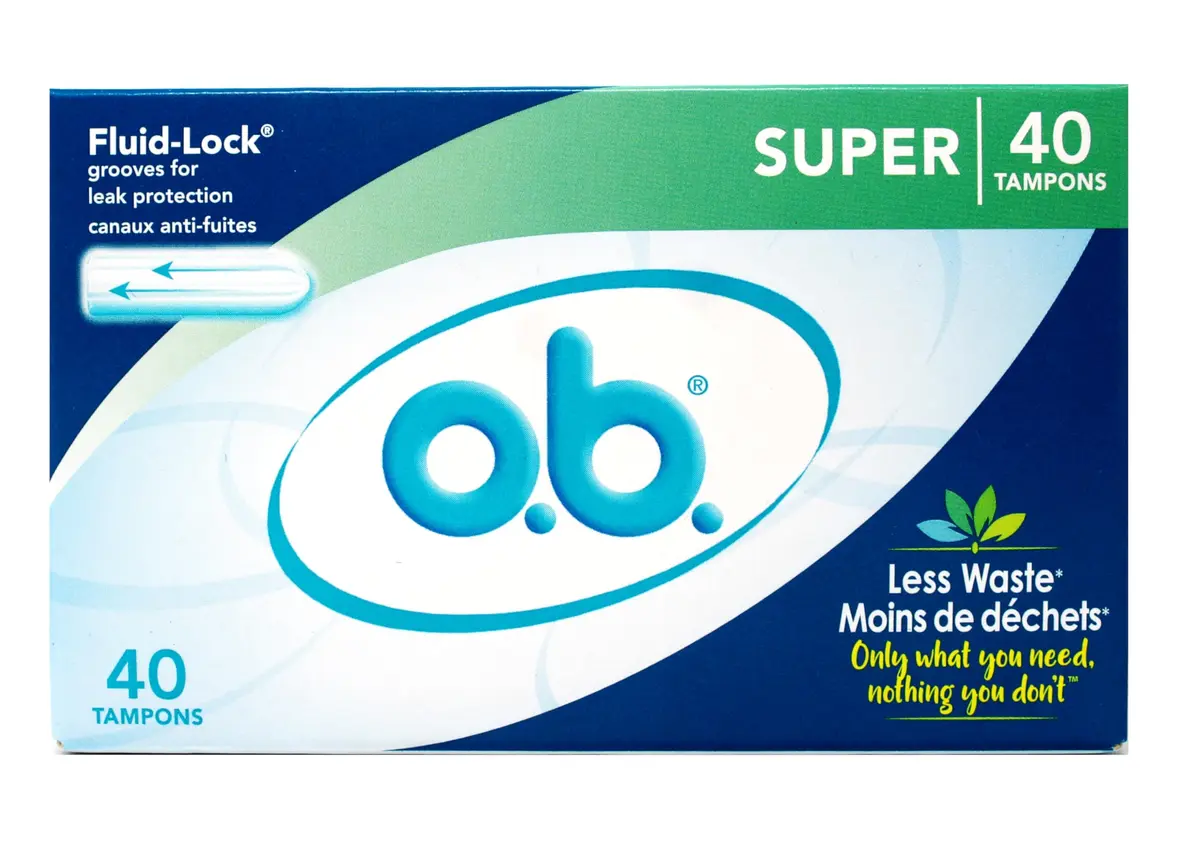 o.b. Tampons Super Absorbency Fluid-Lock Leak Protection 40 Count (1.5 oz) | Designed by a Woman Gynecologist - main product image