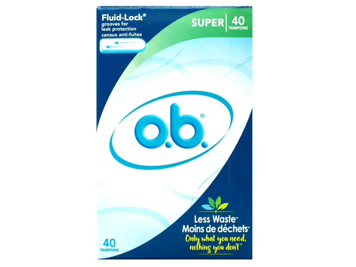 o.b. Tampons Super Absorbency Fluid-Lock Leak Protection 40 Count (1.5 oz) | Designed by a Woman Gynecologist - view 2