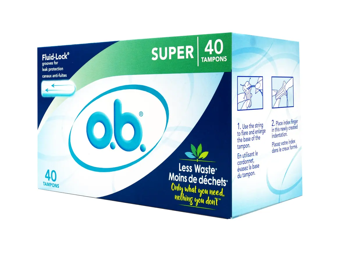 o.b. Tampons Super Absorbency Fluid-Lock Leak Protection 40 Count (1.5 oz) | Designed by a Woman Gynecologist - view 3