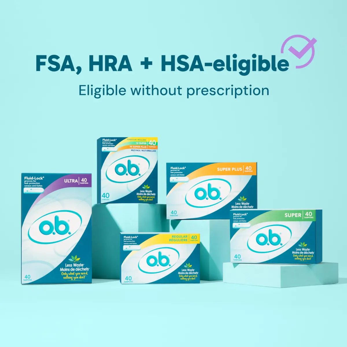 o.b. Tampons Ultra Absorbency, Fragrance-Free, 40 Count (1.8 oz) | Developed by a Gynecologist for Leak Protection - view 5