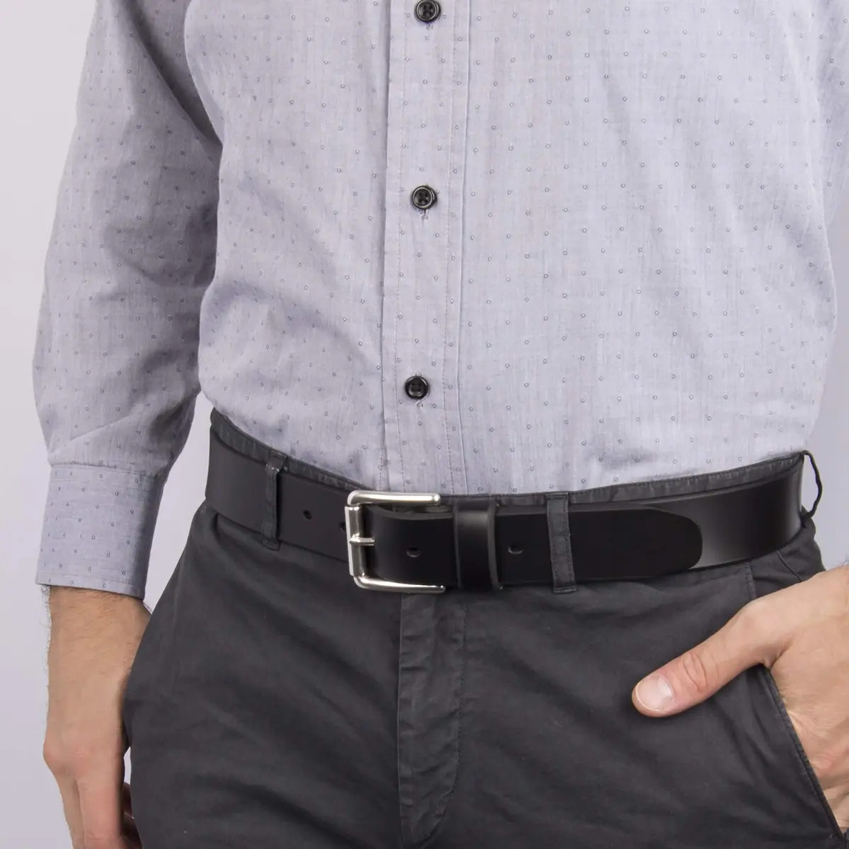 Dockers Mens Casual Belt 44 US | Classic Leather Belt with Silver Buckle - view 6