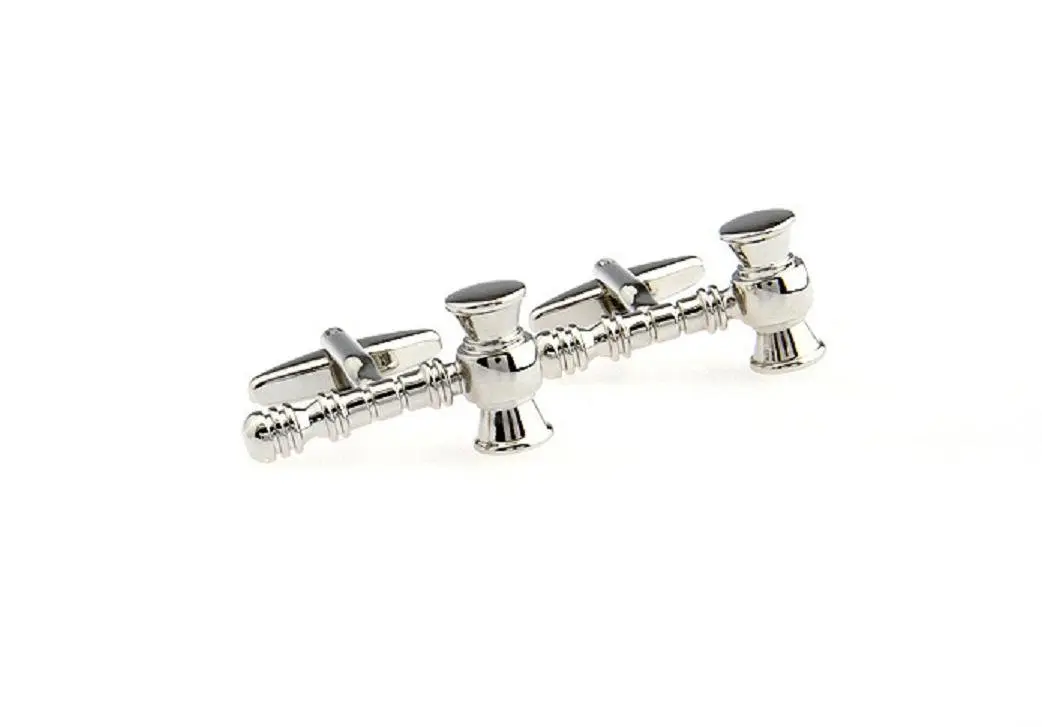 MRCUFF Law Gavel Mallet Judge Lawyer Mason Cufflinks with Presentation Gift Box & Polishing Cloth (Pair) - view 2