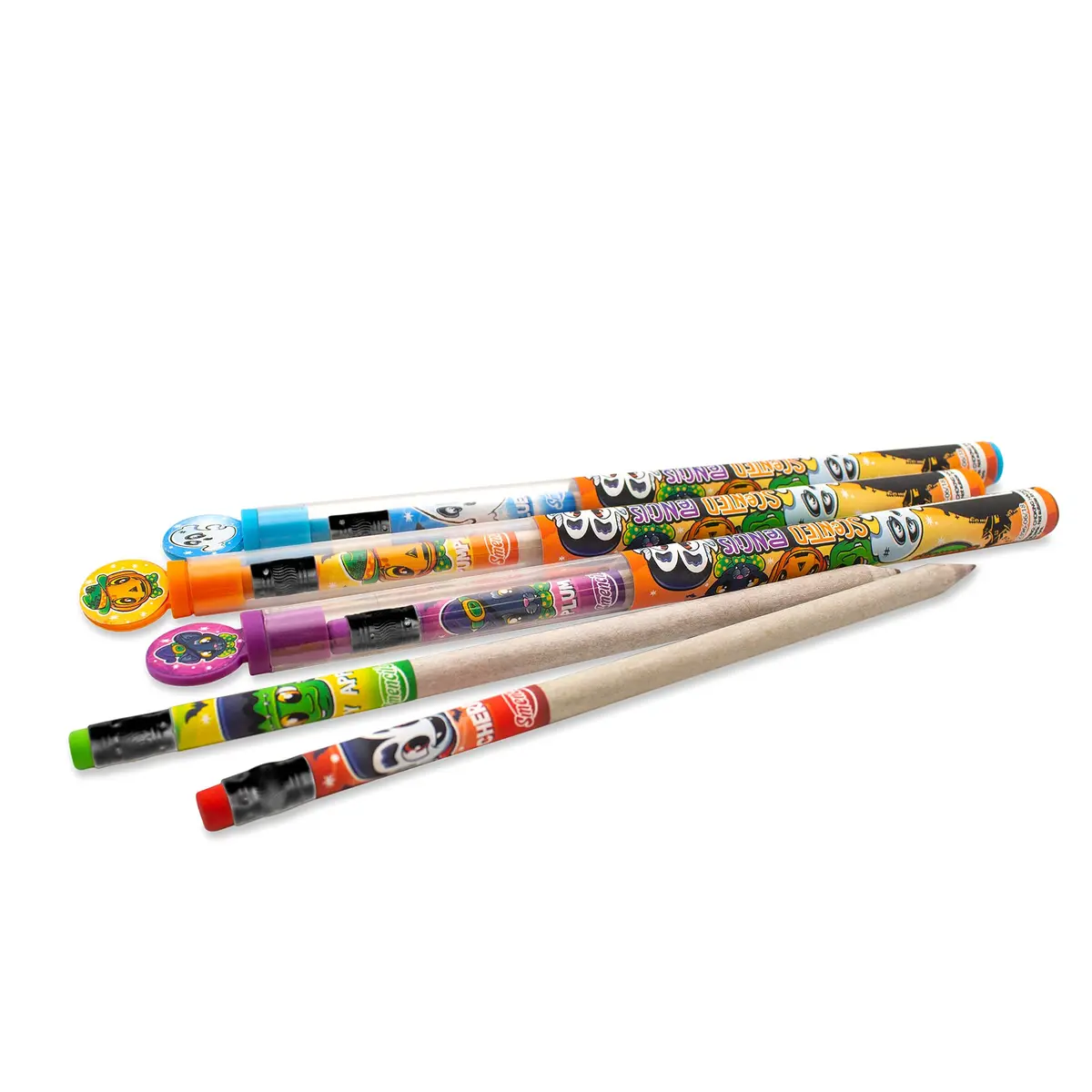 Scentco Halloween Smencils HB #2 Patented Gourmet Scented Pencils 5 Count | Recycled Newspaper Pencils with Collectible Character Caps - view 8