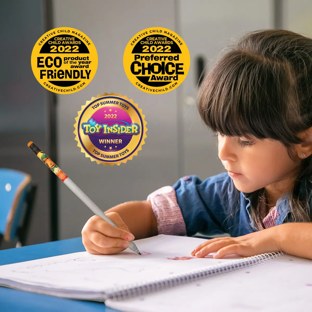 Scentco Halloween Smencils HB #2 Patented Gourmet Scented Pencils 5 Count | Recycled Newspaper Pencils with Collectible Character Caps - view 9