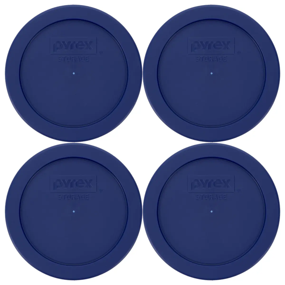 Pyrex 7200-PC (2-Cup) Blue Food Storage Lid (4-Pack) | Made in USA, BPA-Free, Microwave & Freezer Safe - main product image