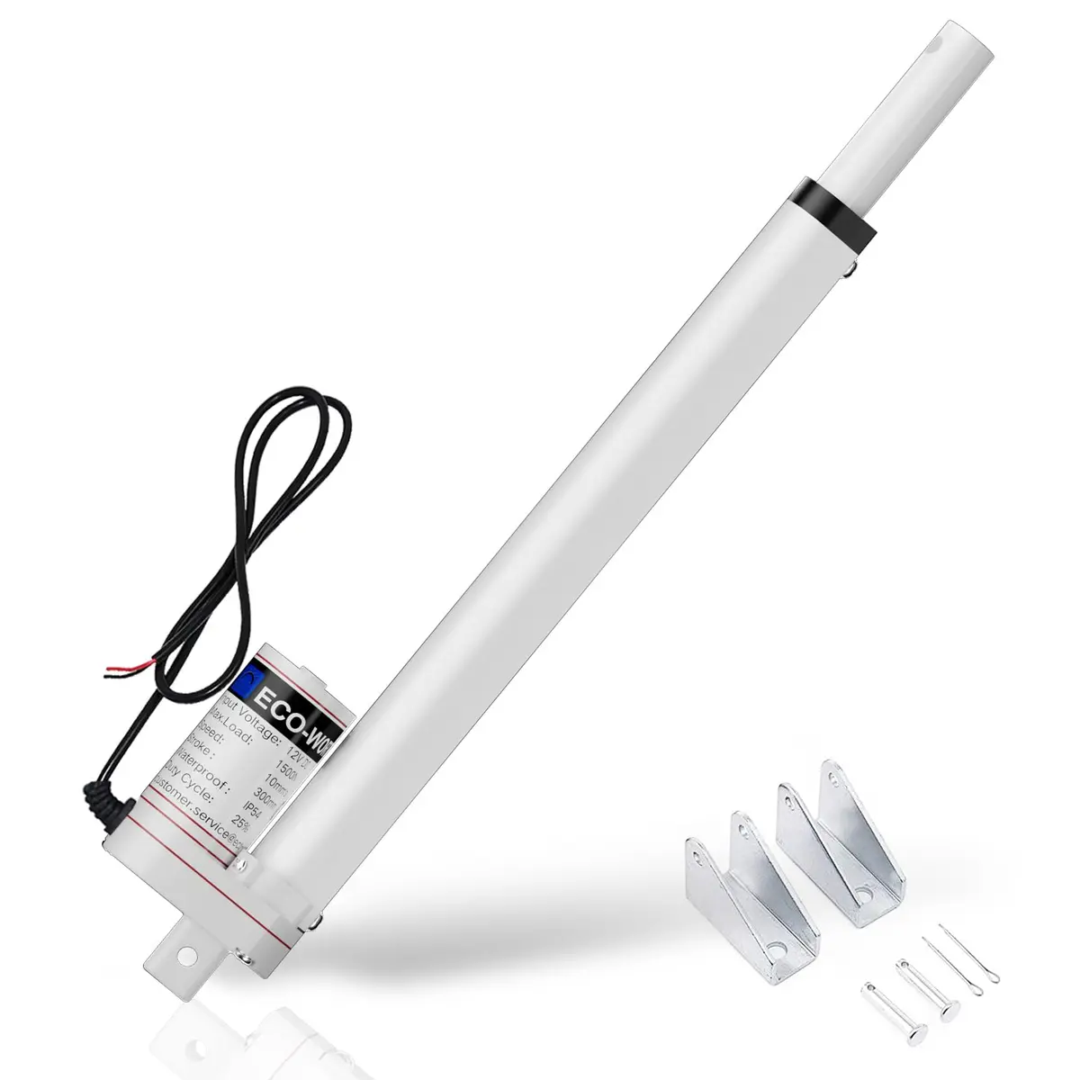 ECO-WORTHY Heavy Duty 330lbs/1500N Solar Tracker Linear Actuator 12V | Waterproof 300mm Stroke - main product image