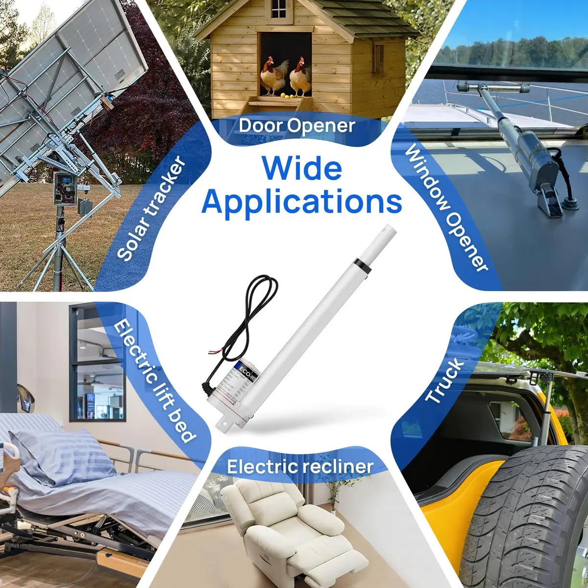 ECO-WORTHY Heavy Duty 330lbs/1500N Solar Tracker Linear Actuator 12V | Waterproof 300mm Stroke - view 9