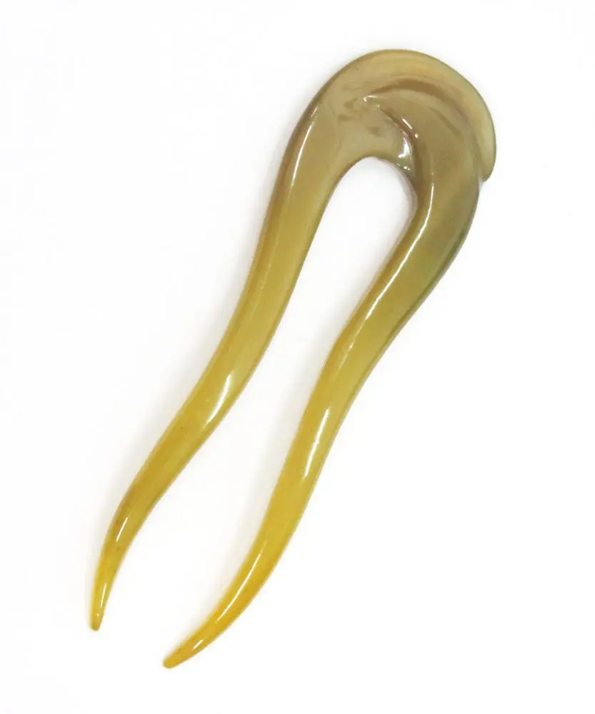 Marycrafts Buffalo Horn Hair Fork Hair Stick Hairpin Hair Accessories | Hand Carved Organic Horn, Gentle & Durable (14cm) - view 4