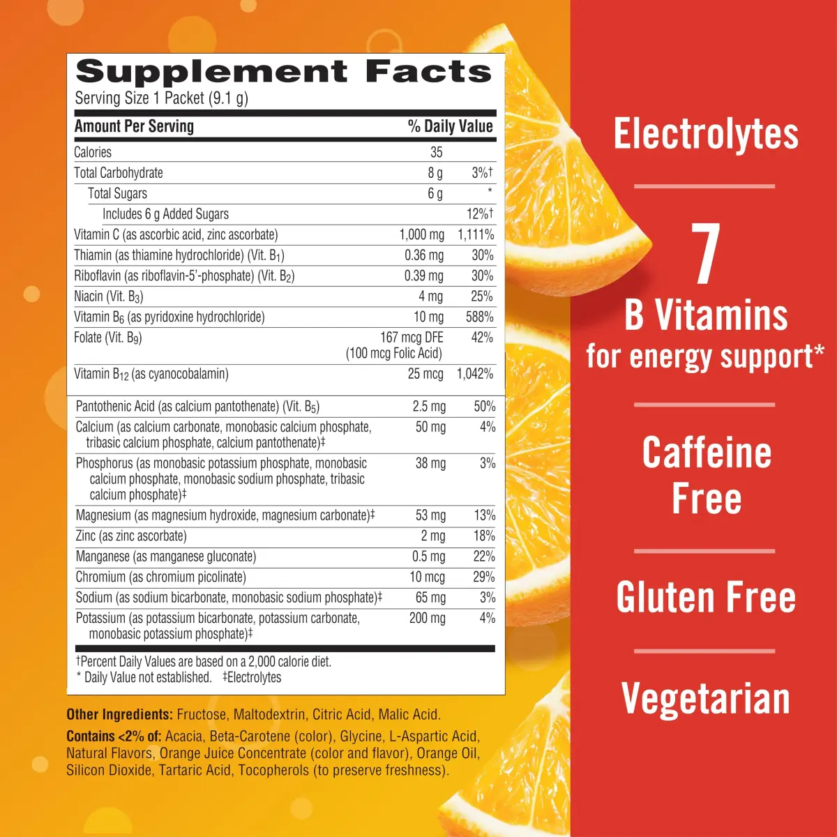 Emergen-C Super Orange 1000mg Vitamin C Powder 60 Count (19.2 oz) | Daily Immune Support with Zinc & B Vitamins - view 7