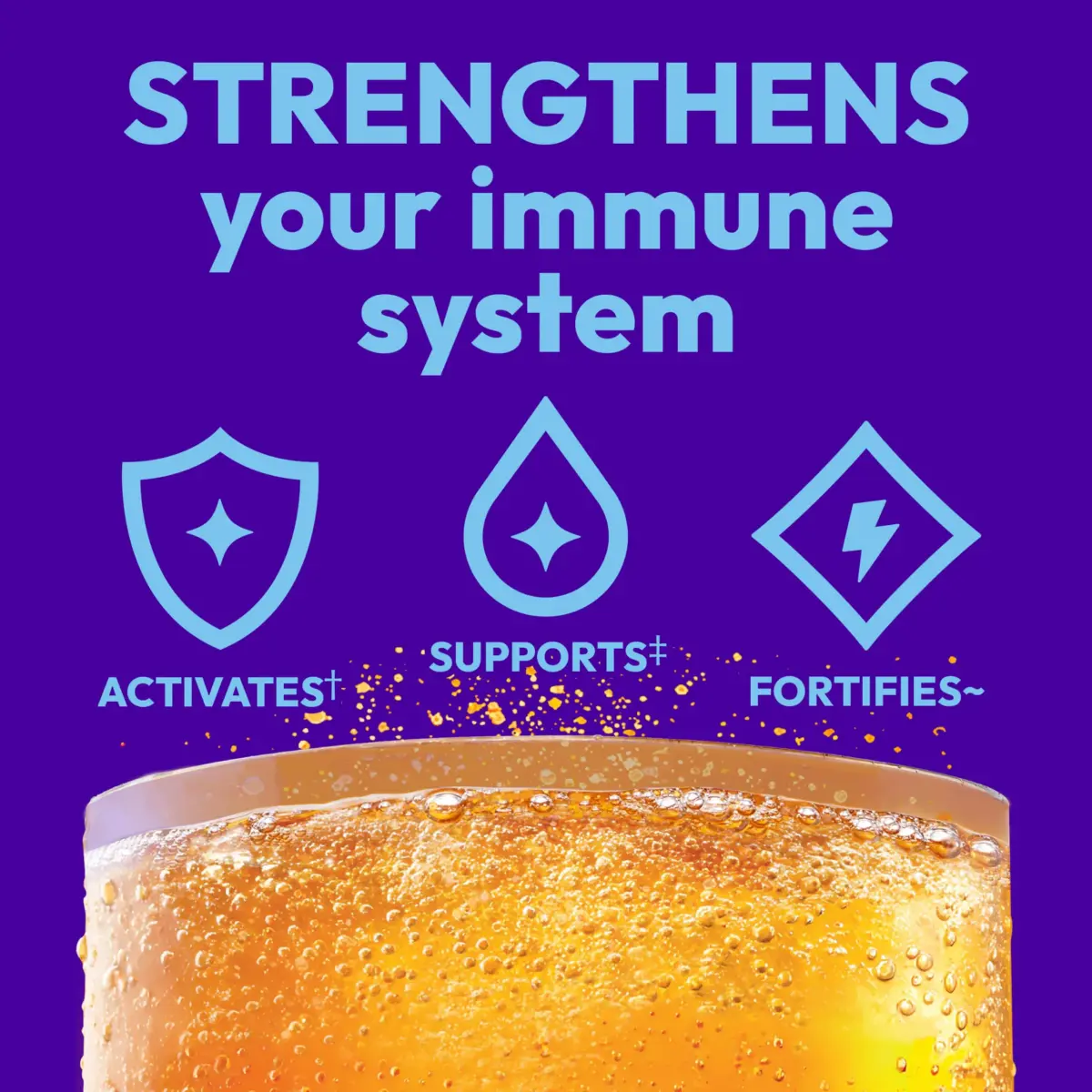 Emergen-C Immune+ Triple Action Immune Support Powder Super Orange 30 Count (9.9oz/280g) | 1000mg Vitamin C, BetaVia, Vitamin D - view 2