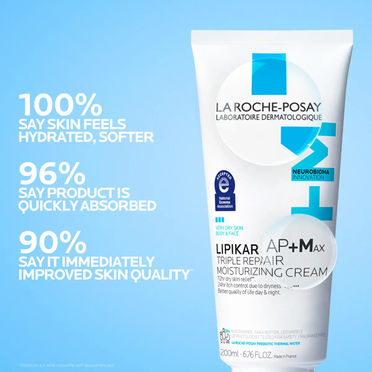 La Roche-Posay Lipikar AP+MAX Triple Repair Moisturizing Body Cream 200ml (6.76 Fl Oz) | Clinically Proven Dry Skin Relief - view 3