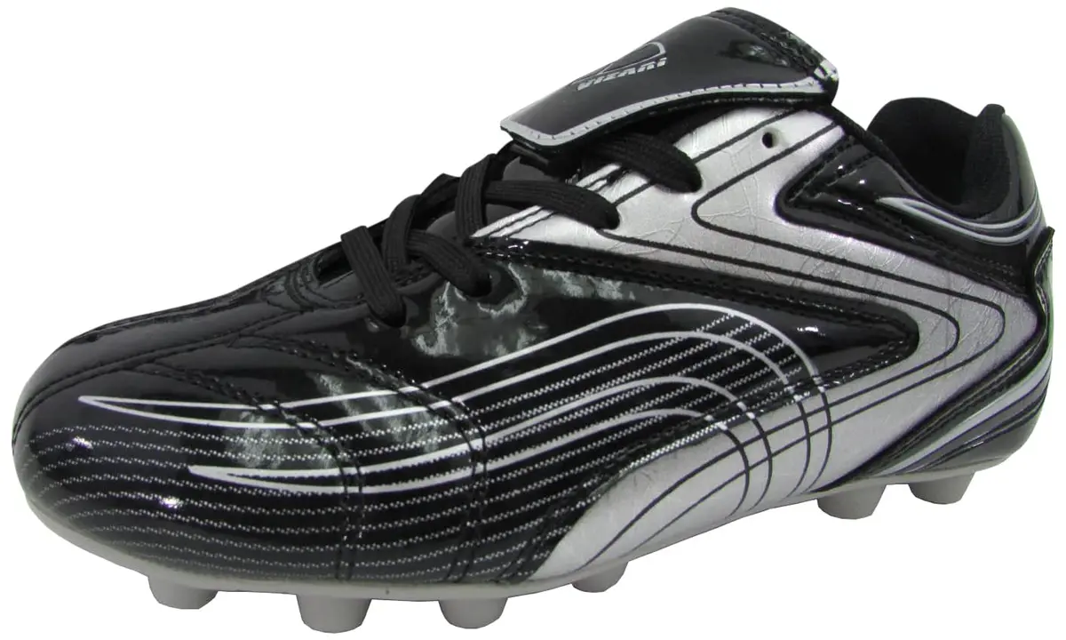 Vizari FG Soccer Cleats for Men, Women | FG Outdoor Football Shoes for Youth & Adults | Training, Matches & Practice Black/Silver - main product image