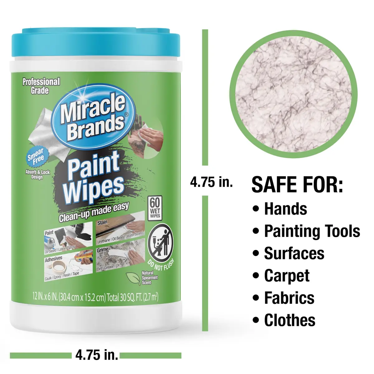 MiracleWipes Surface Cleaning Wipe 60 Count | Heavy-Duty & Gentle on Skin - view 4